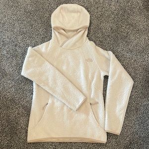 The North Face Fleece Teddy Cream Hoodie, Size Small